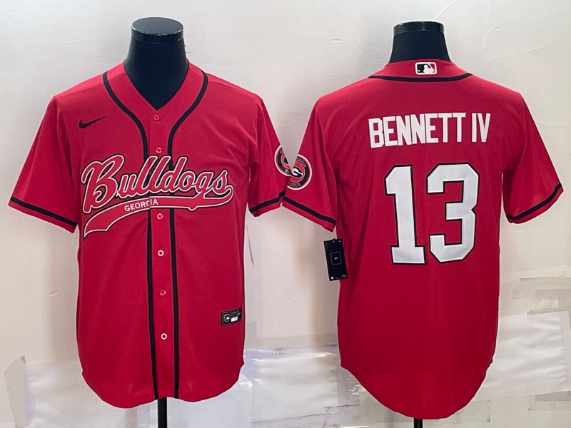 Men's Georgia Bulldogs Stetson Bennett #13 Red Jersey